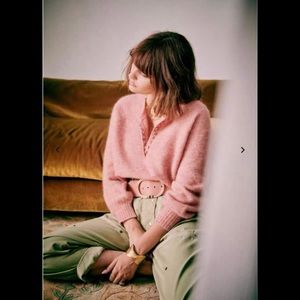 Sezane sweater looks like in pink size S